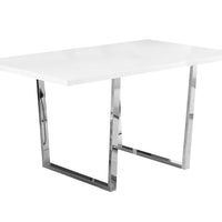 30.25" Particle Board and Chrome Metal Dining Table