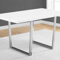 30.25" Particle Board and Chrome Metal Dining Table