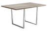 30.25" Dark Taupe Particle Board and Chrome Metal Dining Table