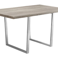 30.25" Dark Taupe Particle Board and Chrome Metal Dining Table