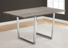30.25" Dark Taupe Particle Board and Chrome Metal Dining Table