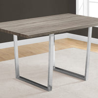 30.25" Dark Taupe Particle Board and Chrome Metal Dining Table