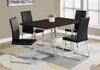 30.25" Cappuccino Particle Board and Chrome Metal Dining Table