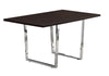 30.25" Cappuccino Particle Board and Chrome Metal Dining Table