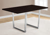 30.25" Cappuccino Particle Board and Chrome Metal Dining Table