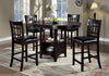 Two 82" Cappuccino Solid Wood & MDF Dining Chairs with Black Leather Look Seats