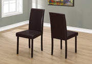 Two 36" Leather Look, Solid Wood, Foam, and MDF Dining Chairs