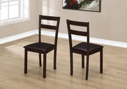 DINING CHAIR - 2PCS - 35"H CAPPUCCINO - DARK BROWN SEAT