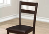 DINING CHAIR - 2PCS - 35"H CAPPUCCINO - DARK BROWN SEAT