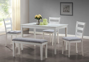 34.5" Solid Wood, MDF, and Grey Foam Five Pieces Dining Set