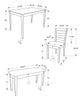 34.5" Solid Wood, MDF, and Grey Foam Five Pieces Dining Set