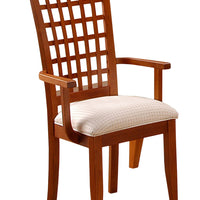 Two 42" Cherry Weave Back Style Dining Chairs