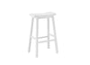 Two 29" White Solid Wood and MDF Saddle Seat Barstools
