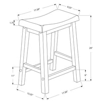 Two 29" White Solid Wood and MDF Saddle Seat Barstools