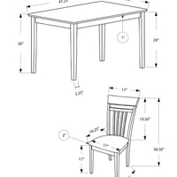 38.5" Walnut Solid Wood, MDF, and Beige Microfiber Five Pieces Dining Set