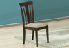 Two 38.25" Cappuccino MDF, Brown Microfiber, and Foam Dining Chairs