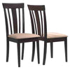 Two 38.25" Cappuccino MDF, Brown Microfiber, and Foam Dining Chairs