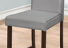 Two 40" Grey Leather Look, Solid Wood, and MDF Counter Height Dining Chairs