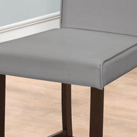 Two 40" Grey Leather Look, Solid Wood, and MDF Counter Height Dining Chairs