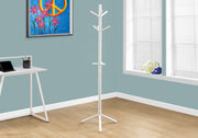 COAT RACK - 69"H - WHITE WOOD CONTEMPORARY STYLE