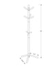 COAT RACK - 69"H - WHITE WOOD CONTEMPORARY STYLE