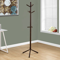 COAT RACK - 69"H - CAPPUCCINO WOOD CONTEMPORARY STYLE
