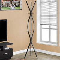 COAT RACK - 72"H - BLACK METAL CONTEMPORARY STYLE