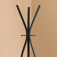 COAT RACK - 72"H - BLACK METAL CONTEMPORARY STYLE