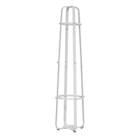 COAT RACK - 72"H - WHITE METAL WITH AN UMBRELLA HOLDER