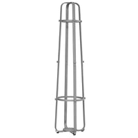 COAT RACK - 72"H - SILVER METAL WITH AN UMBRELLA HOLDER