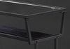 ACCENT TABLE - 22"H - CAPPUCCINO - BLACK - TEMPERED GLASS