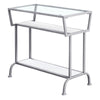 ACCENT TABLE - 22"H - WHITE - SILVER - TEMPERED GLASS