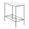 ACCENT TABLE - 22"H - WHITE - SILVER METAL