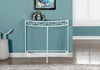 ACCENT TABLE - 36"L - WHITE METAL HALL CONSOLE