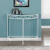 ACCENT TABLE - 36"L - WHITE METAL HALL CONSOLE