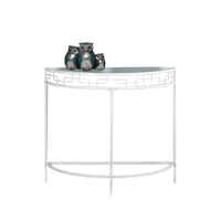 ACCENT TABLE - 36"L - WHITE METAL HALL CONSOLE
