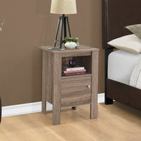 ACCENT TABLE - DARK TAUPE NIGHT STAND WITH STORAGE