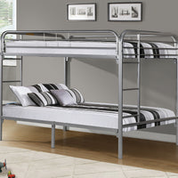 BUNK BED - FULL - FULL SIZE - SILVER METAL