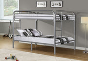 BUNK BED - FULL - FULL SIZE - SILVER METAL