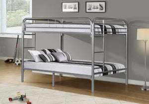 BUNK BED - FULL - FULL SIZE - SILVER METAL