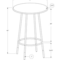 HOME BAR - 30"DIA - CAPPUCCINO MARBLE - COFFEE METAL