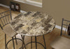 HOME BAR - 30"DIA - CAPPUCCINO MARBLE - COFFEE METAL