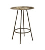 HOME BAR - 30"DIA - CAPPUCCINO MARBLE - COFFEE METAL