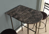 HOME BAR - 24"X 36" - GREY MARBLE - CHARCOAL METAL