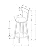 BARSTOOL - 2PCS - 43"H - SWIVEL - SILVER METAL