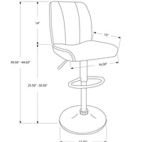 BARSTOOL - 2PCS - GREY - CHROME METAL HYDRAULIC LIFT