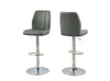 BARSTOOL - 2PCS - GREY - CHROME METAL HYDRAULIC LIFT