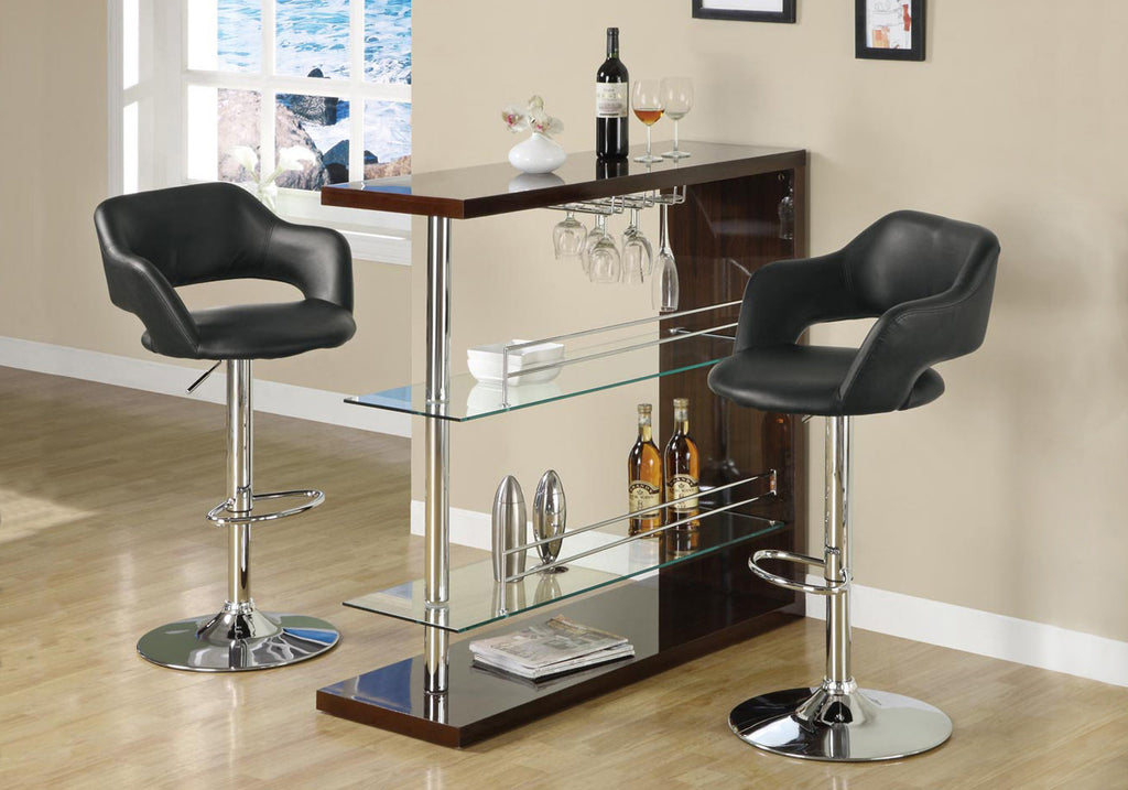 BARSTOOL - BLACK - CHROME METAL HYDRAULIC LIFT