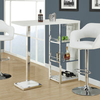 BARSTOOL - WHITE - CHROME METAL HYDRAULIC LIFT