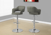 BARSTOOL - LIGHT GREY - CHROME METAL HYDRAULIC LIFT